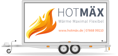 Hotmäx-Anhänger als Leinwand